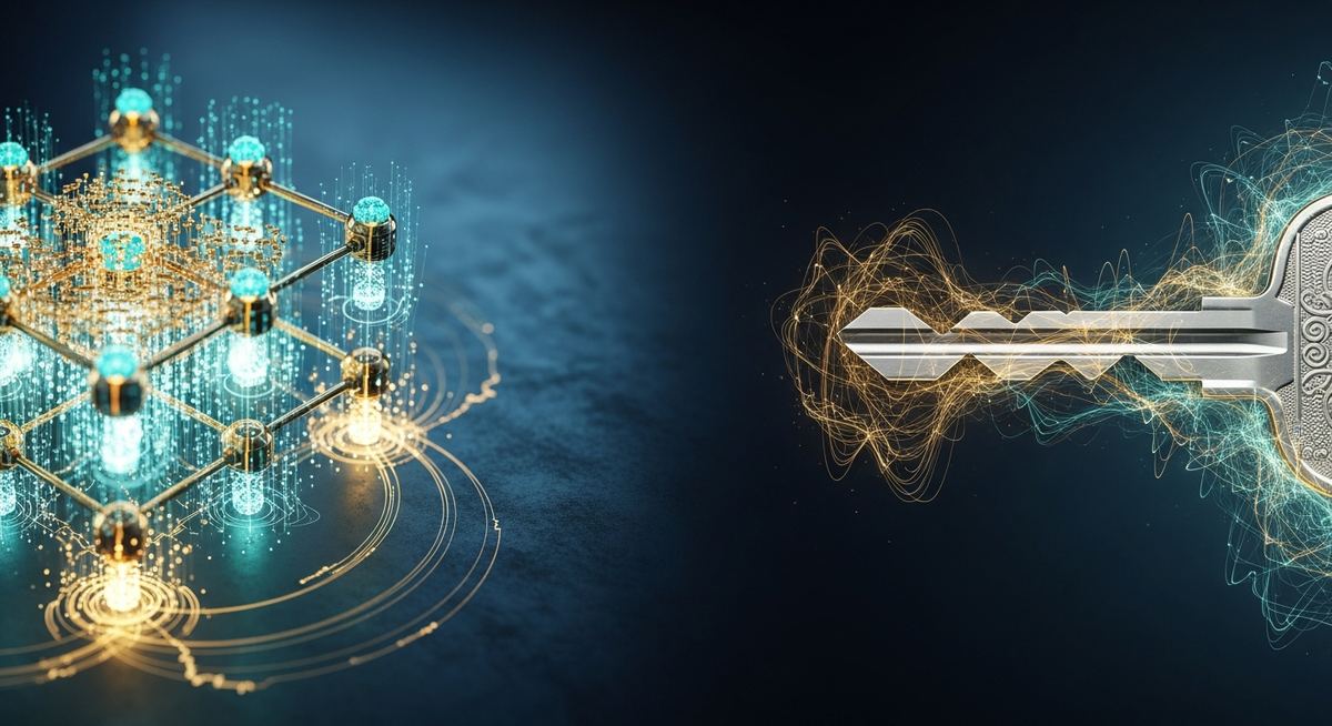 Post-quantum cryptography migration planning chart showing current RSA/ECC algorithms transitioning to NIST-approved PQC alternatives like CRYSTALS-Kyber and Dilithium for long-lived data protection