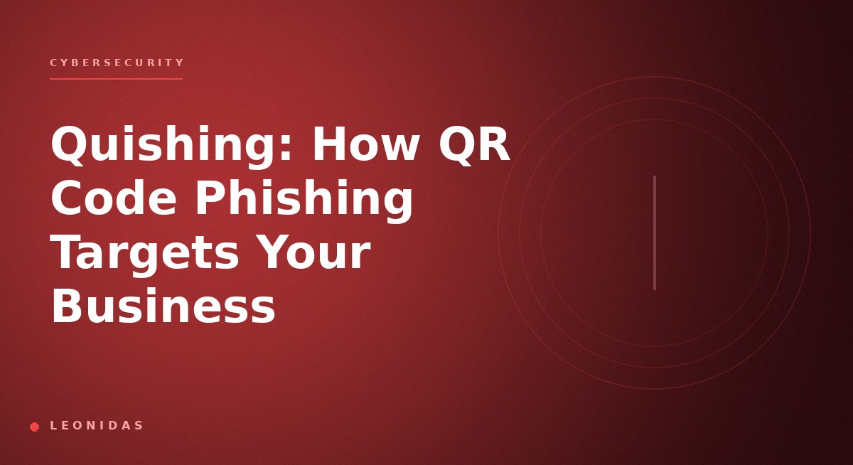 Quishing attack illustration showing phishing email with embedded QR code that user scans with phone to reach credential harvesting site, bypassing email security filters