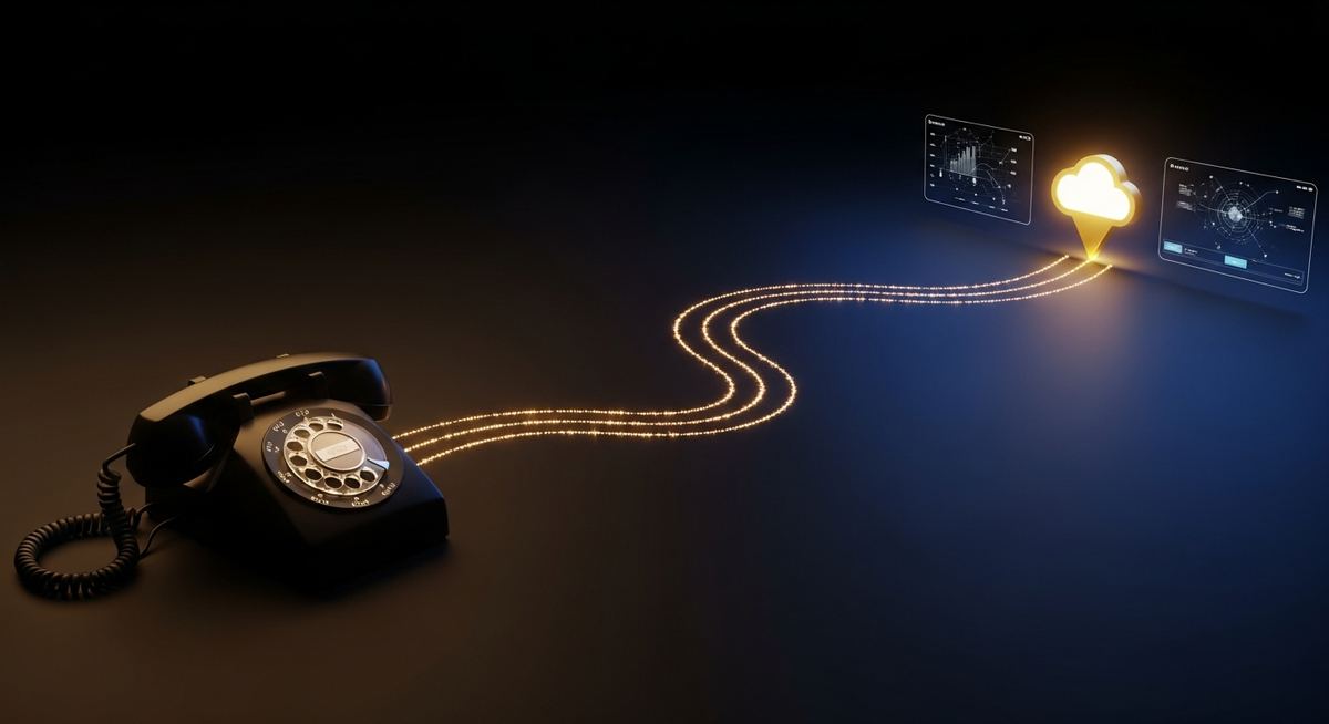 IT manager walking through a step-by-step VoIP migration plan with current PBX inventory, network readiness checklist, and vendor selection criteria on a project board